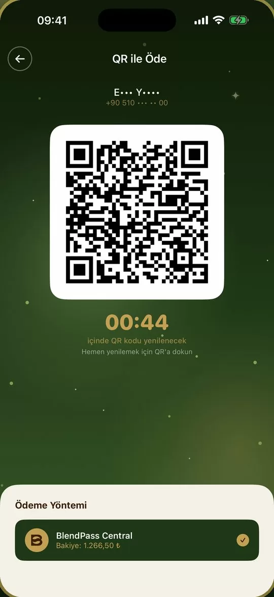 QR ile ödeme ekranı