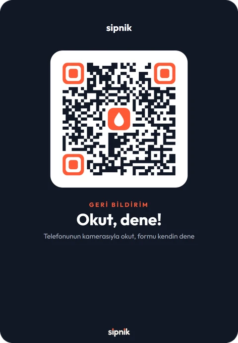 sipnik geri bildirim QR kartı: Okut, dene!