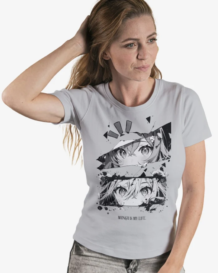 Anime Life Graphic Grey T shirt 1