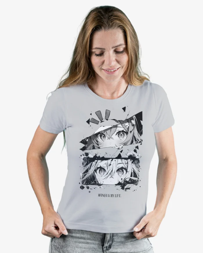 Anime Life Graphic Grey T-shirt